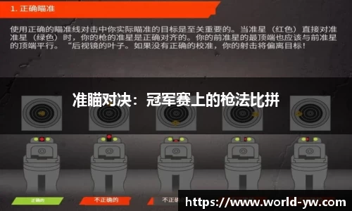 准瞄对决：冠军赛上的枪法比拼